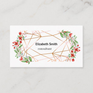 Gold Geometric Simple Eucalyptus Greenery Business Card