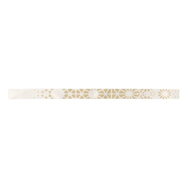 Gold Geometric Starburst Baby Shower Ribbon Satin Ribbon (Front)
