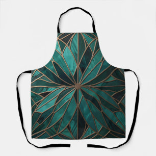 Gold Geometric Starburst Pattern Art Deco Luxury Apron
