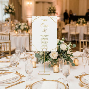 Gold geometric Table Number Seating Chart