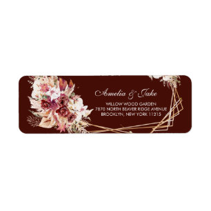 Gold Geometric Terracotta Floral Wedding Address 