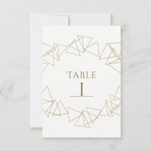 Gold Geometric Triangles Modern Glam Table Number