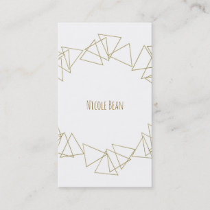 Gold Geometric Triangles Modern Glamour Chic Business Card
