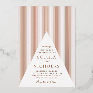 Gold geometric wedding. Elegant modern winter