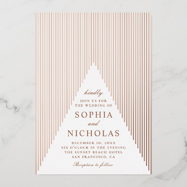 Gold geometric wedding. Elegant modern winter (Front)