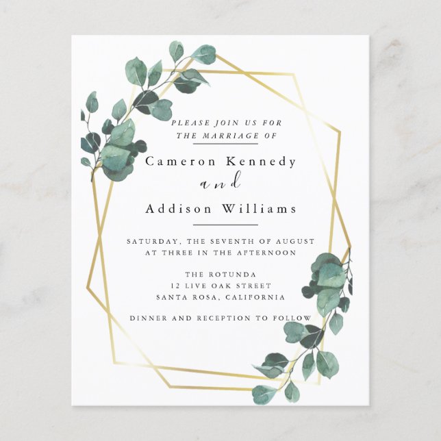 Gold Geometric Wedding Flyer (Front)