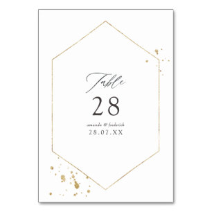 Gold Geometric Wedding Table Number