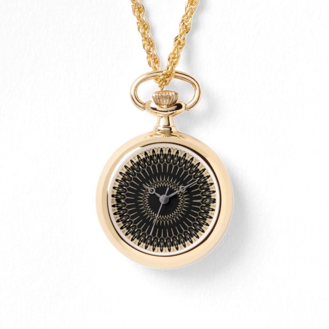 Gold Geometric Woman's Double Strap Watch (Front)