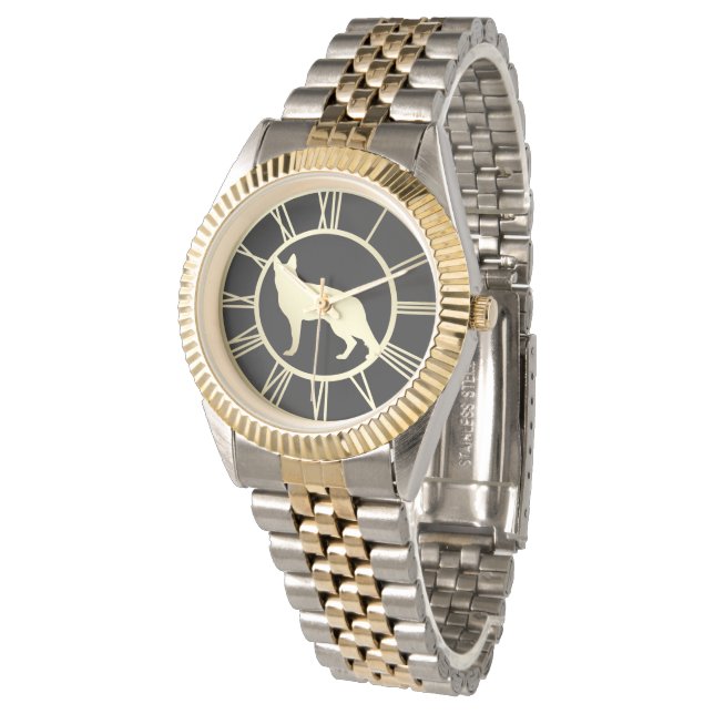 Gold German Shepherd Dog Watch (Angled)