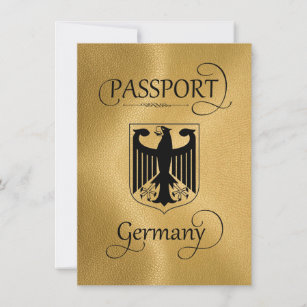 Gold Germany Passport Save the Date Card
