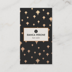 Gold Giltter Stars Hair Stylist Salon Scissors Business Card