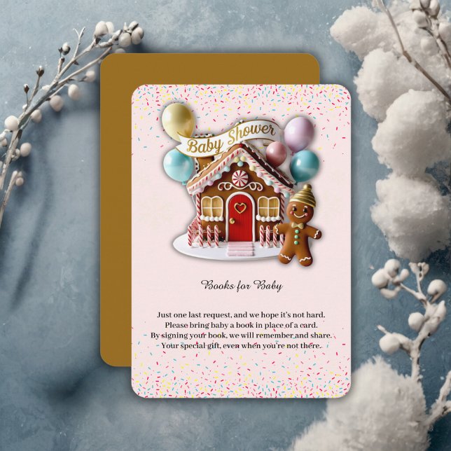 Gold Gingerbread House Baby Shower Enclosure Card (Creator Uploaded)