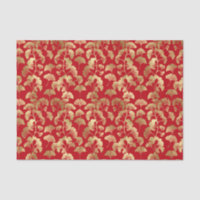 Gold Ginkgo Leaves on Red Elegant Botanical (5)