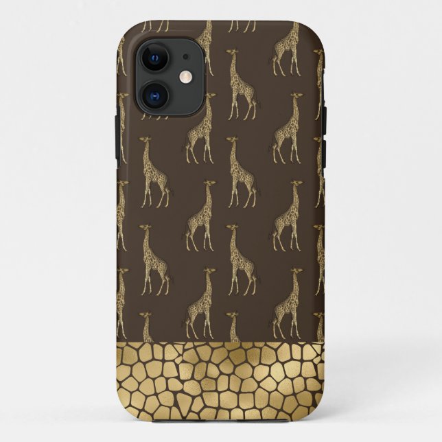 Gold Giraffe African Safari Chic Style Case-Mate iPhone Case (Back)