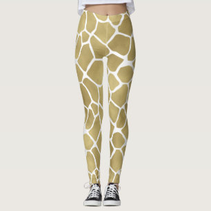 Gold Giraffe Print Leggings