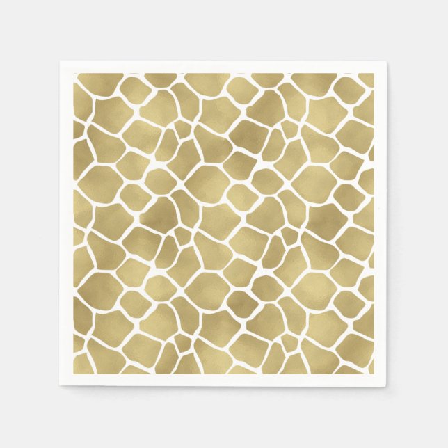 Gold Giraffe Print Napkin (Front)