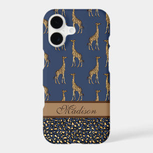 Gold Giraffe Stylish Navy Blue Stylish Script
