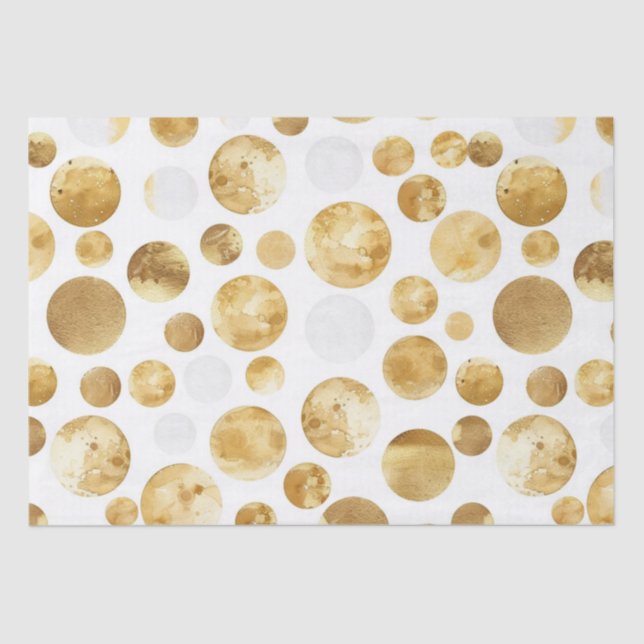 Gold Glam Abstract Dots Birthday Tissue Paper (Front)