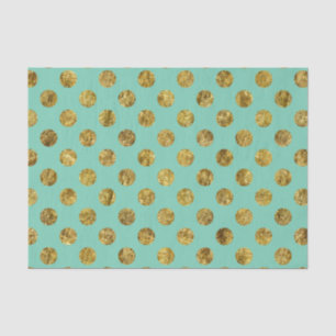 Gold Glam and mint Dots Tissue Paper