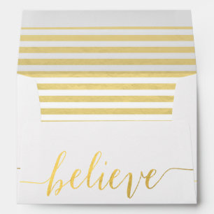 Gold Glam Believe   Holiday Envelope