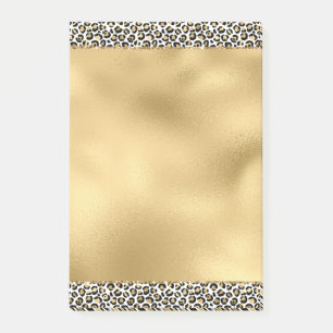 Gold Glam Black Leopard Print Post-it Notes