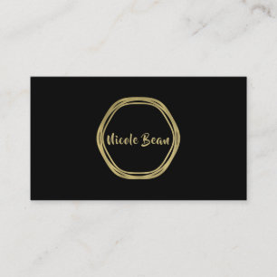 Gold Glam & Black Rings Chic Modern Glam Business Card
