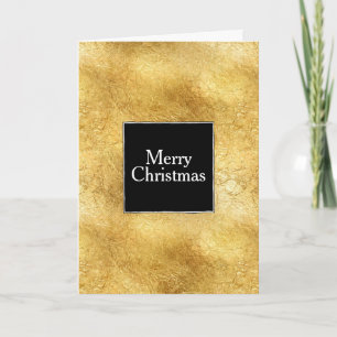 Gold Glam Black White Christmas Holiday Card
