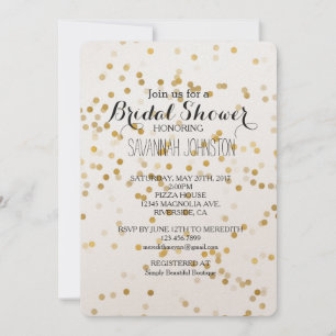 Gold Glam Confetti bridal shower Invitation