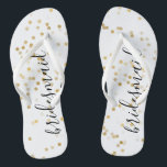 Gold Glam Confetti Flip Flops<br><div class="desc">Gold glam confetti wedding personalised bridesmaid flip flops</div>