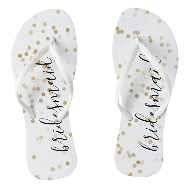 Gold Glam Confetti Flip Flops (Footbed)