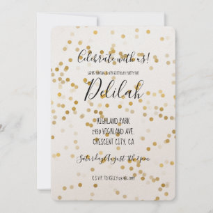 Gold Glam Confetti Invitation