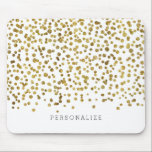 Gold Glam Confetti Mouse Mat<br><div class="desc">gold glam bling confetti you can personalise with your text</div>