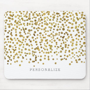 Gold Glam Confetti Mouse Mat