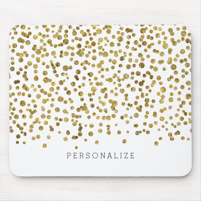 Gold Glam Confetti Mouse Mat (Front)
