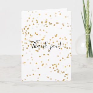 Gold Glam Confetti Thank You Card