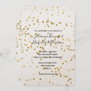 Gold Glam Confetti Wedding Invites