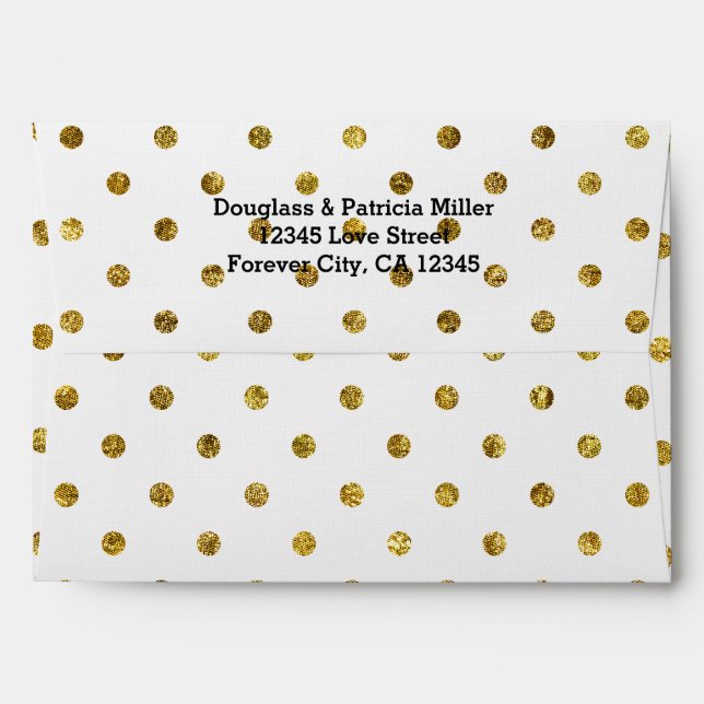 Gold Glam Dots Envelope (Back (Top Flap))