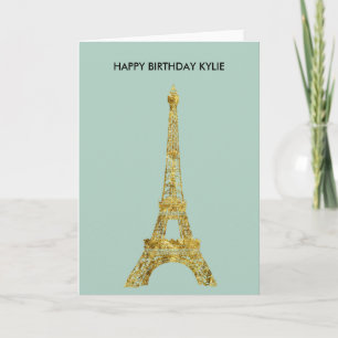 Gold Glam Eiffel Tower Card