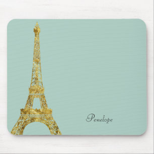 Gold Glam Eiffel Tower Mouse Mat