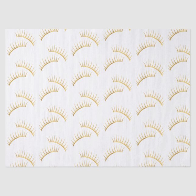 Gold Glam Eyelashes Tissue Paper (Front)