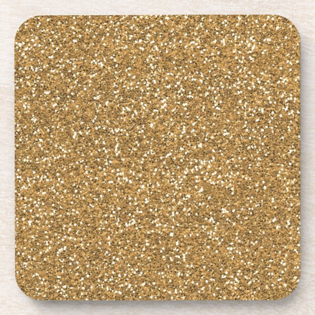 Gold Glam Faux Glitter Coaster (Front)