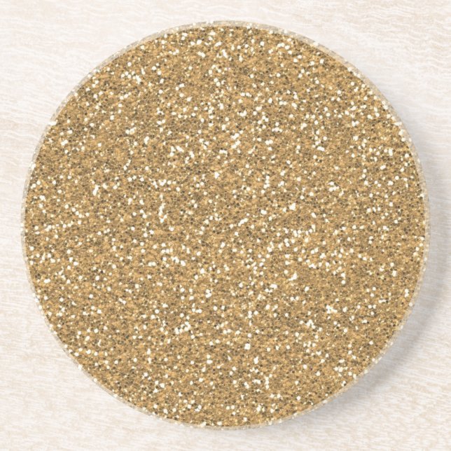 Gold Glam Faux Glitter Coaster (Front)