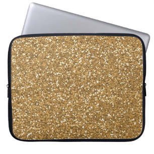 Gold Glam Faux Glitter Laptop Sleeve