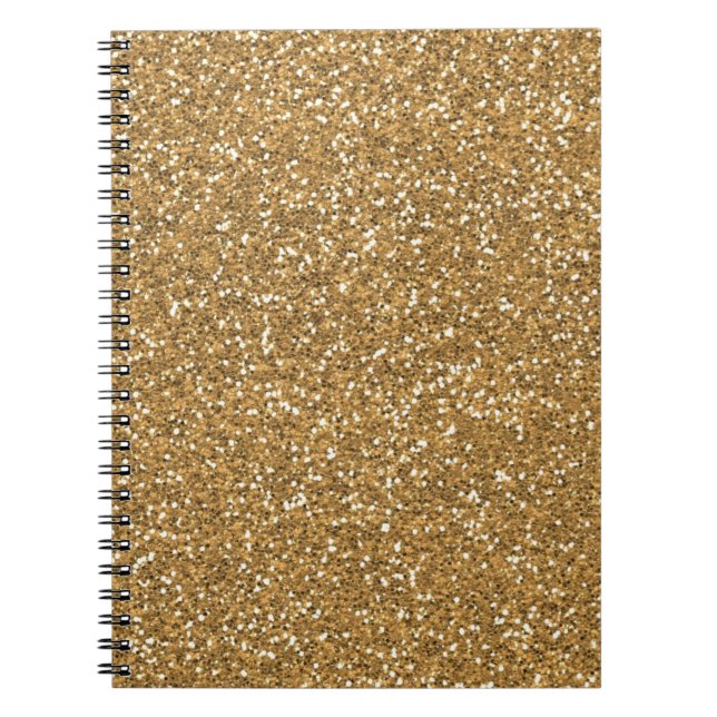 Gold Glam Faux Glitter Notebook (Front)