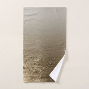 Gold Glam Gilded Brush Modern Elegance Bath Towel Set