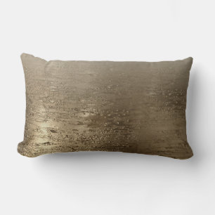Gold Glam Gilded Brush Modern Elegance Lumbar Cushion