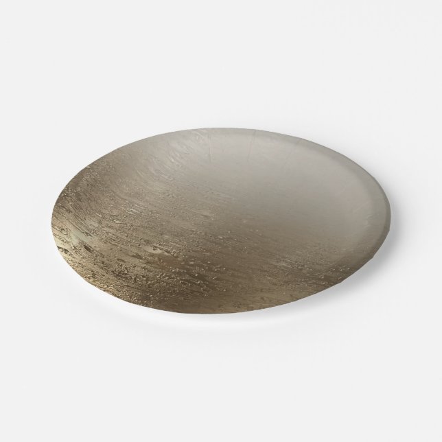 Gold Glam Gilded Brush Modern Elegance Paper Plate (Angled)