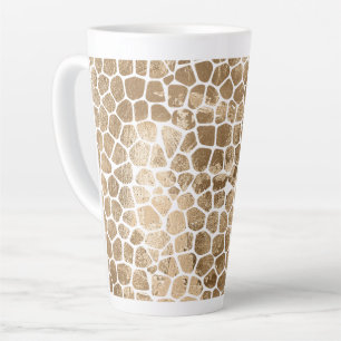 Gold Glam Giraffe Print Latte Mug
