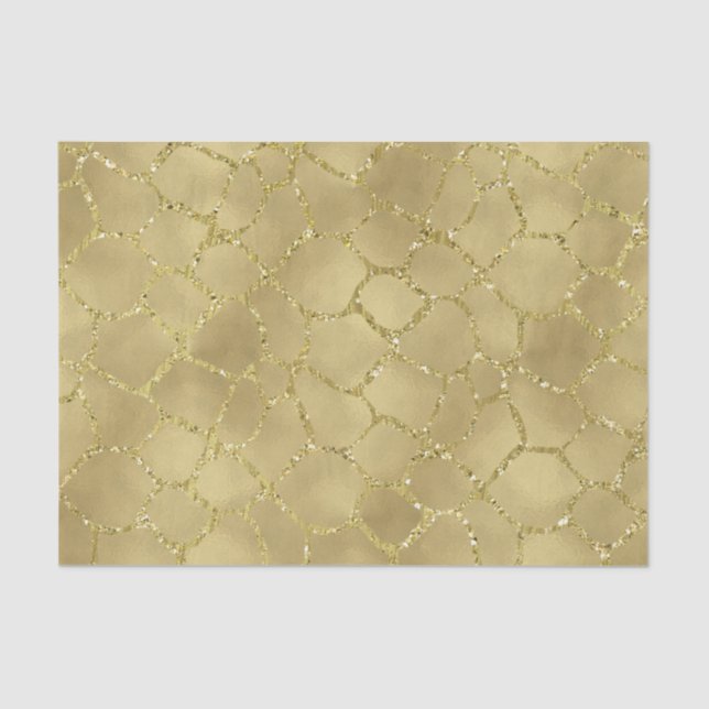 Gold Glam Giraffe Print Tissue Paper (Front)