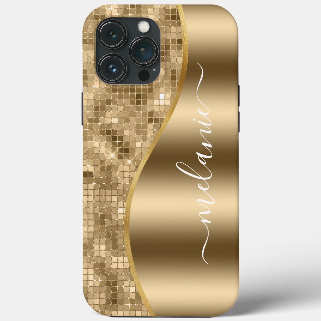 Gold Glam Glitter Case-Mate iPhone Case (Back)